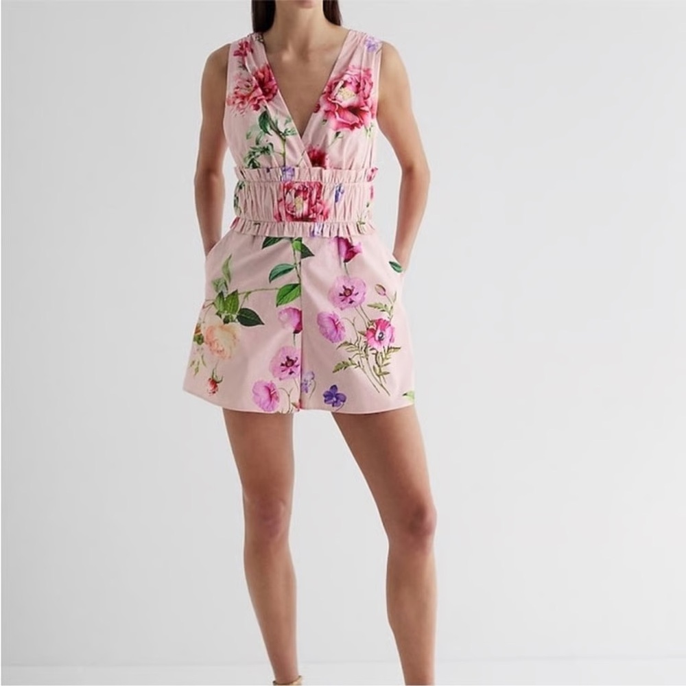 Express Pink Floral Mini Dress